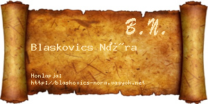 Blaskovics Nóra névjegykártya