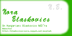 nora blaskovics business card